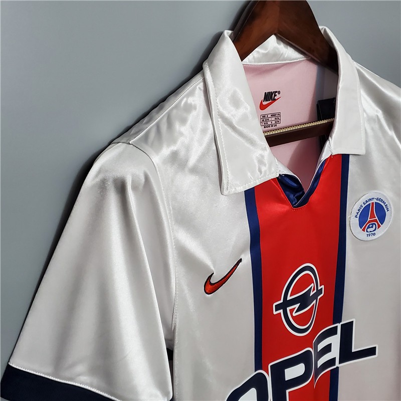 Áo Bóng Đá Màu Trắng Phong Cách Paris PSG Away 98-99