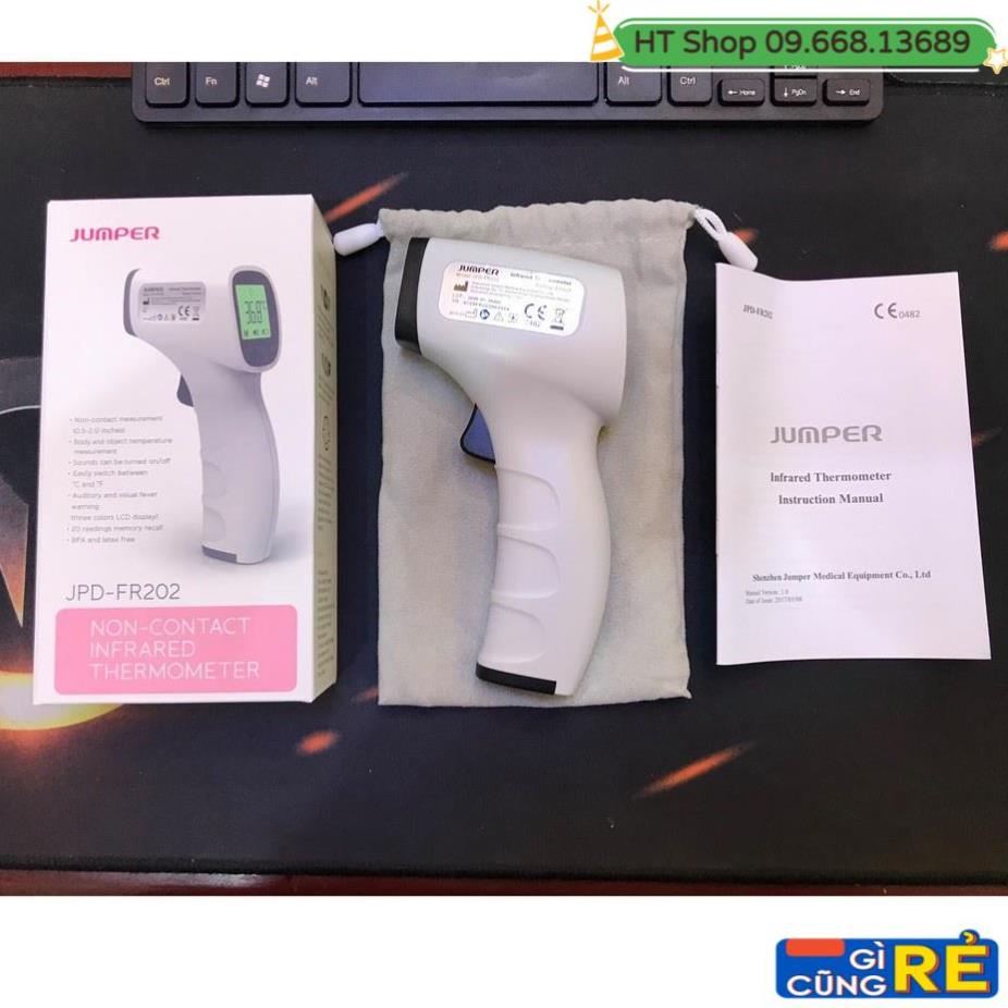 Nhiệt kế hồng ngoại không tiếp xúc Jumper FR202, Nhiệt kế điện tử microlife, máy đo nhiệt độ thân nhiệt