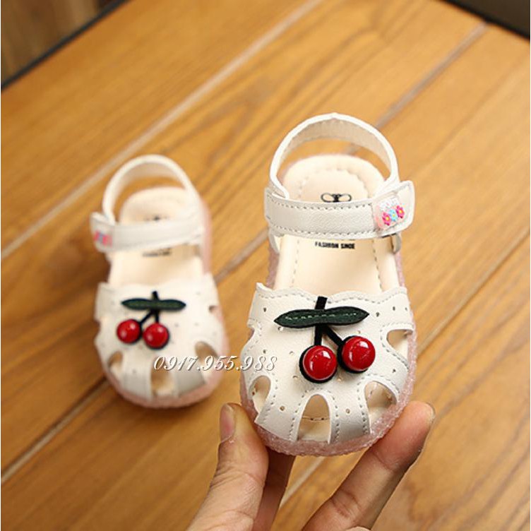 dép sandal cao cấp cho bé gái hình trái cherry Ankids 602