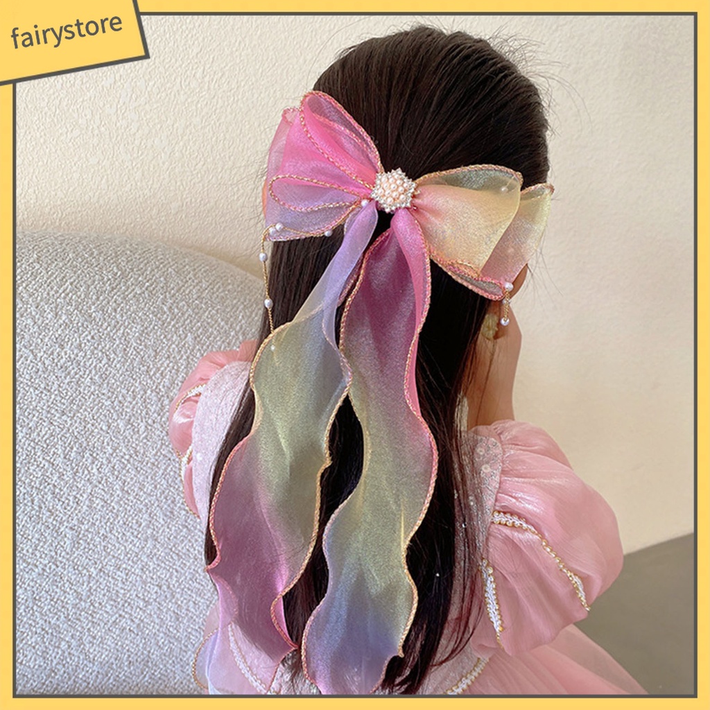 Kẹp TóC HìNh Nơ ĐíNh NgọC Trai Giả ThờI Trang Cho Bé GáI