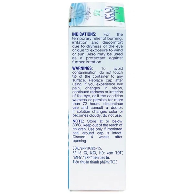 DUNG DỊCH DƯỠNG MẮT LÀM DỊU MẮT Refresh tears 15ML