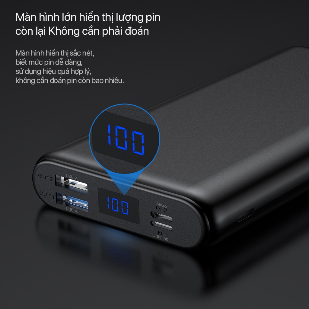 Pin Sạc Dự Phòng VIVAN 20.000mAh Quick Charge 3.0 22.5W 3 Output &amp; 3 Input VPB-H20S Hàng Chính Hãng Bảo Hành 12 Tháng