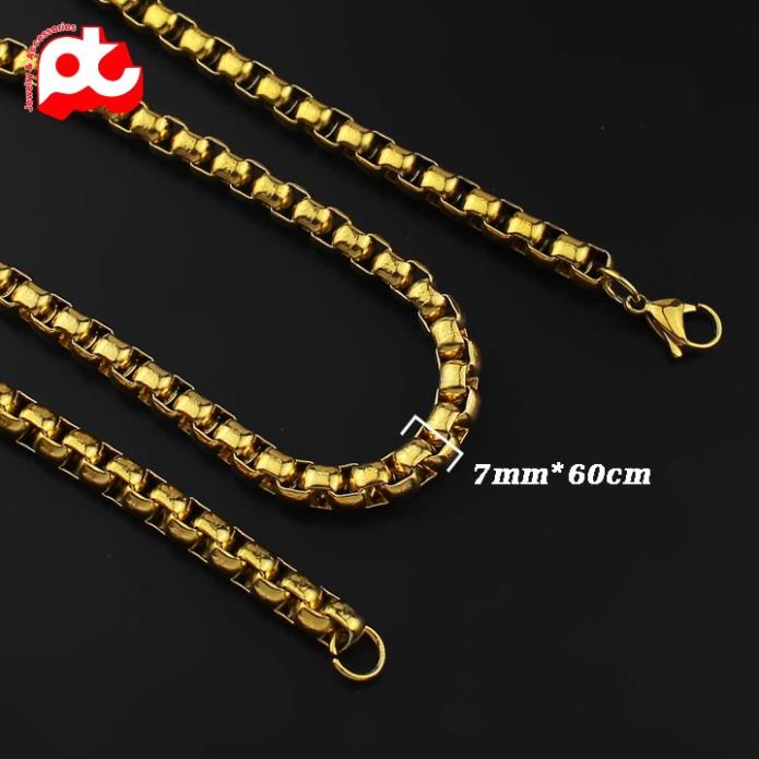 Dây chuyền nam cao cấp thời trang đẹp titan thép không gỉ kiểu bông dừa khít inox PT JEWELRY 7mm PTDCNA155