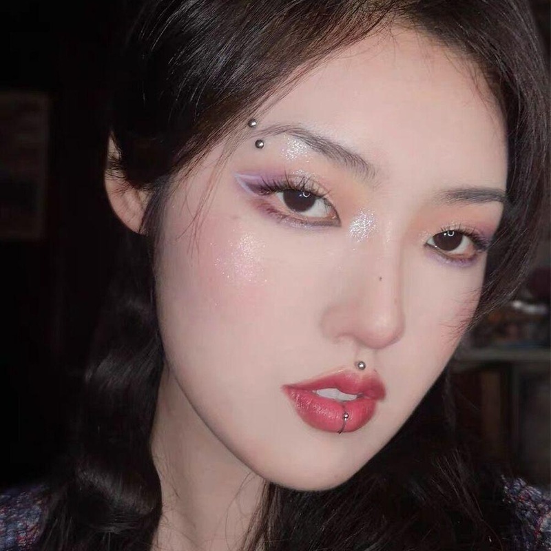 1 Bộ Khuyên Mũi / Môi / Trang Sức Thời Trang Bằng Thép Không Gỉ Không Cần Đục Lỗ DIY