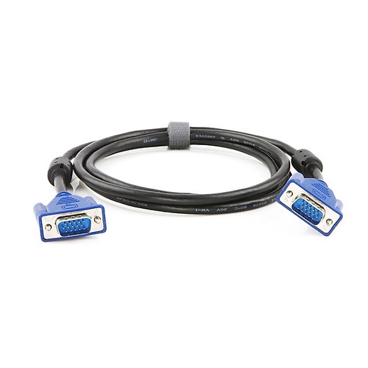 Dây VGA to VGA dài 1M5 màu đen, đầu xanh, Cáp máy tính VGA 1.5m giá rẻ