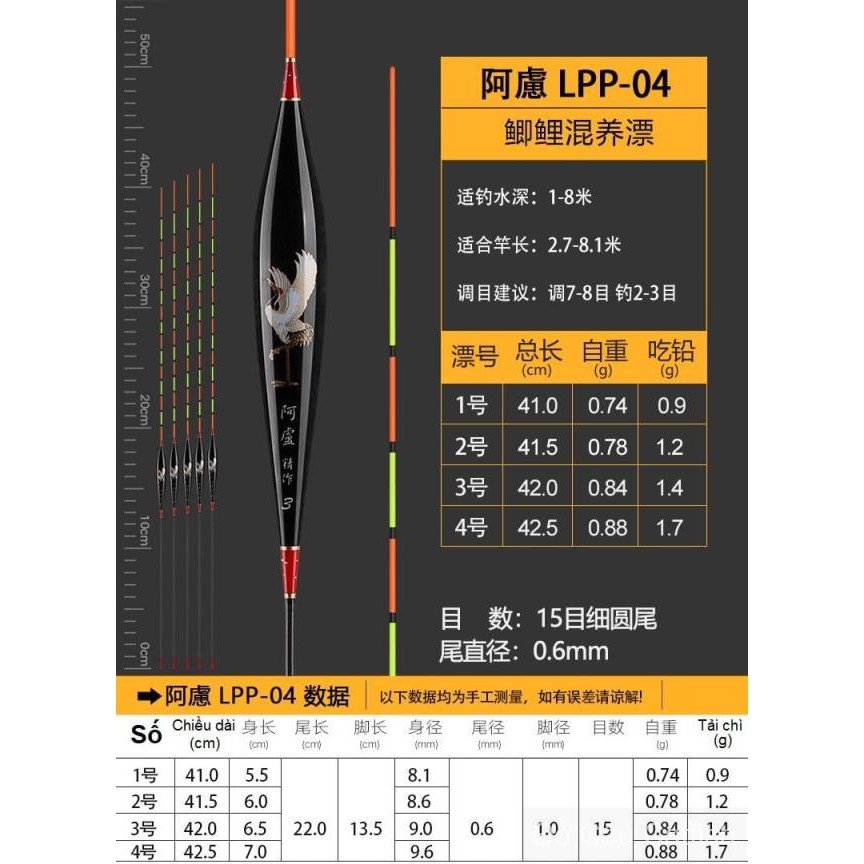 Phao Nano Hạt Trắng LPP-04 cao cấp-phao Nano câu đài-phao kim nano câu đài-(TẶNG 1 GHIM PHAO)