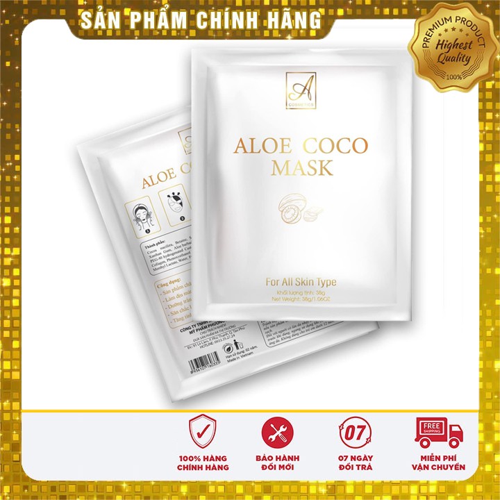 [CHÍNH HÃNG] nạ dừa Aloe CoCo Mask A cosmetic Phương anh hộp 6 miếng mặt nạ