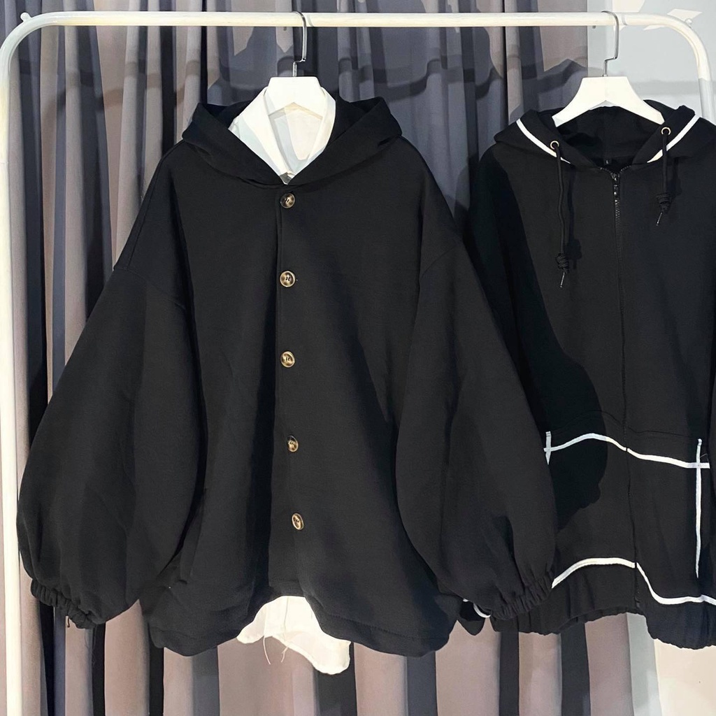 Áo khoác nút tay dài