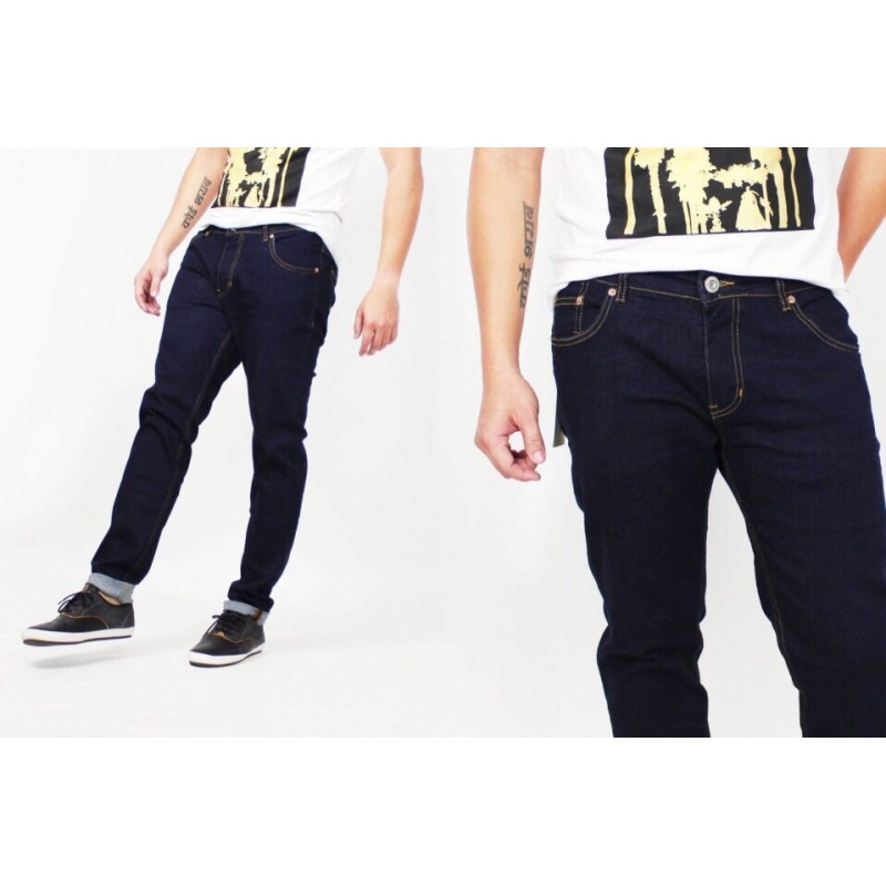 quần jean nam xanh trơn 5.Q chất jean xịn co giãn size 28 đến 36