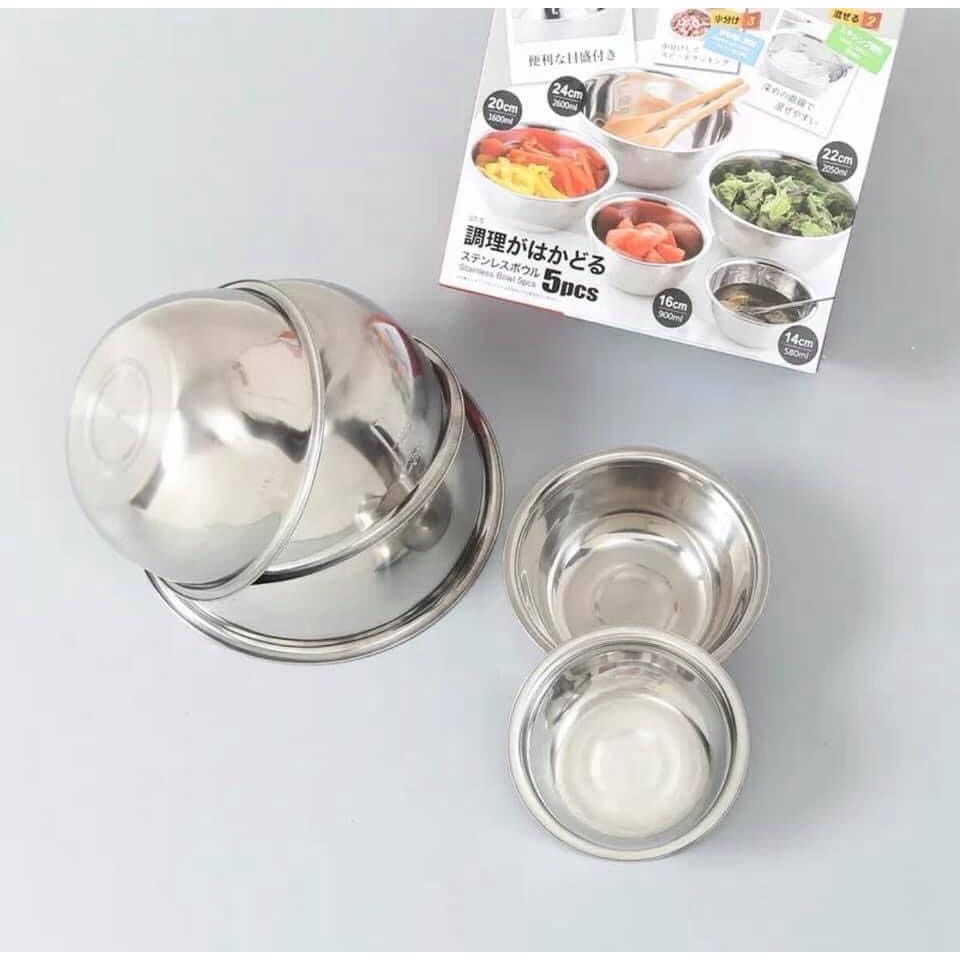 Bộ 5 chậu inox siêu tiện ích