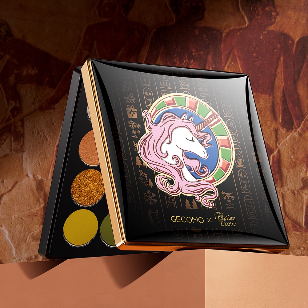 Bảng Phấn Mắt GECOMO 16 Màu Kèm Cọ Trang Điểm Lâu Trôi