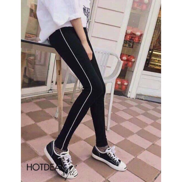 Quần legging sooc kẻ