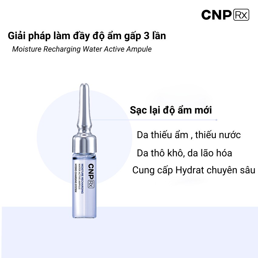 [Hot] Gói Siêu Cấp Nước Huyết Thanh Ngậm Nước Chuyên Sâu Keo Ong Xanh Cnp Rx Moisture Recharging Water Active Ampule 1ml