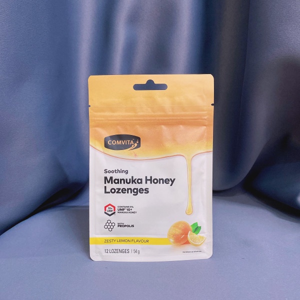( Giảm nhanh đau họng) Kẹo Mật Ong tăng đề kháng Comvita manuka honey lozenges UMF10+ 12v