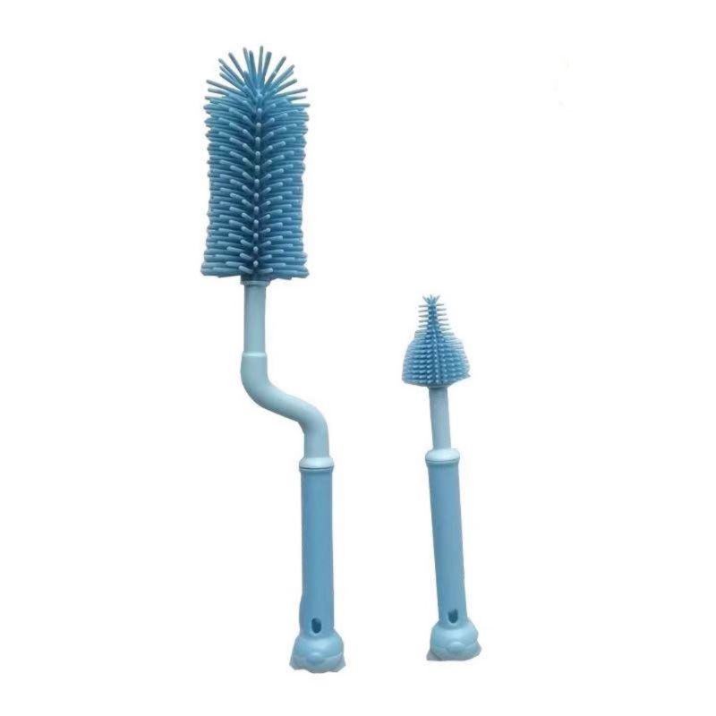 Bộ cọ rửa bình sữa 2 chị tiết, chất liệu silicon siêu bền, ăn toàn tuyệt đối với bé, thiết kế phù hợp mọi loại bình