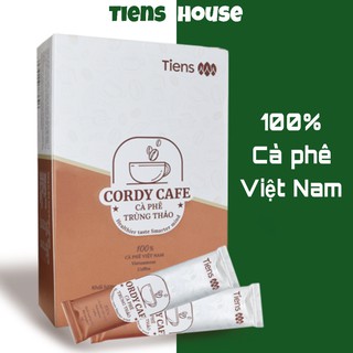 [NGUYÊN CHẤT] Cà phê Trùng thảo TIENS hộp 12 gói Mix Nhân sâm Linh chi Kỷ tử hàng xuất khẩu