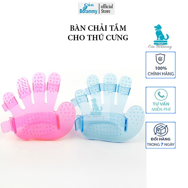 [Mã 33FMCGSALE giảm 8% đơn 500K] Bàn chải tắm cho thú cưng, bàn chải tắm cho chó mèo, bàn chải năm ngón nhựa pha lê