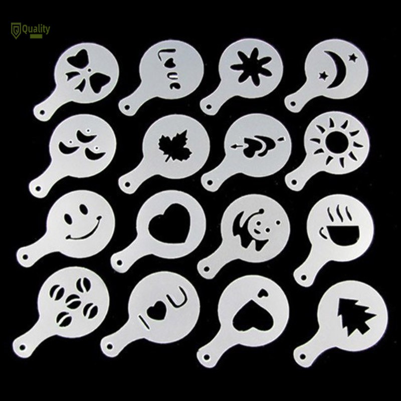 Set 16 khuôn tạo hình trang trí ly cà phê nhiều kiểu xinh xắn