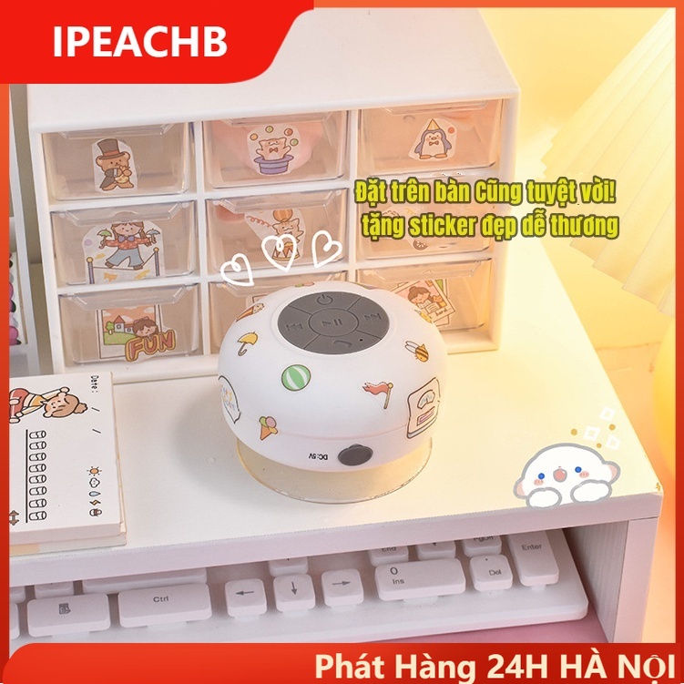 Loa bluetooth nhà tắm không dây , loa mini gắn tường chống thấm nước-nhỏ gọn tiện dụng- tặng kèm sticker đẹp dễ thương