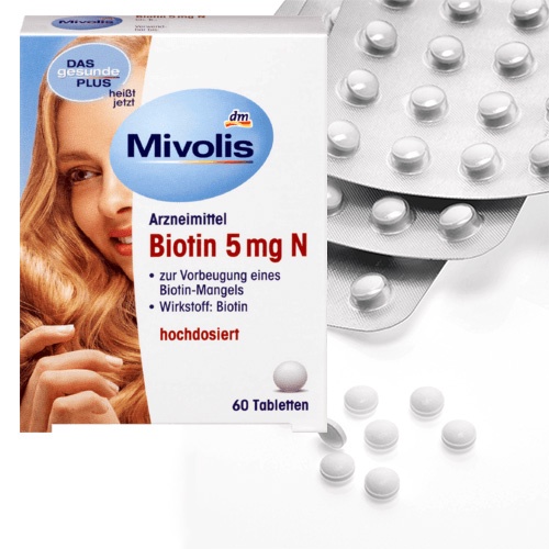 Viên mọc tóc Biotin Mivolis dưỡng tóc, giảm rụng, nội địa Đức 60v - Shop Melyca