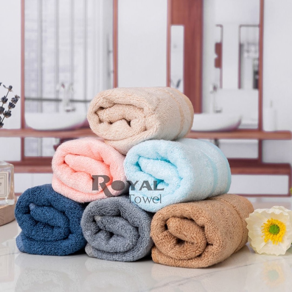 Khăn Tắm Khăn Gội Đầu Khăn Lau Mặt Sợi Tre ROYAL TOWEL Cao Cấp Xuất Nhật, Thấm Hút Không Ra Màu