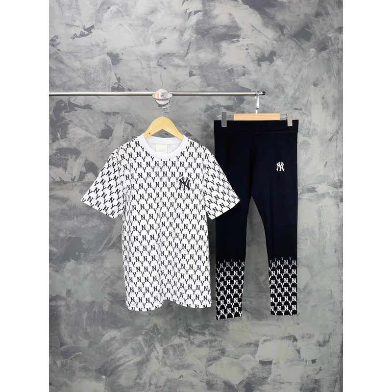 Quần Legging dài cho nữ mix cùng áo LOGO MÔN in gấu