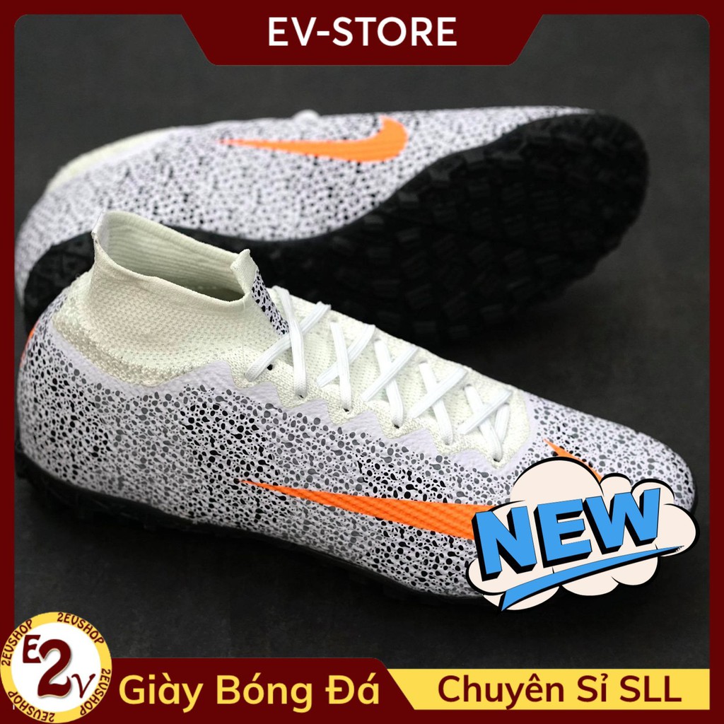 [FreeShip][Tặng Tất/Túi]Giày Đá Bóng 𝗧𝗙 𝗡𝗶𝗸𝗲 𝗠𝗲𝗿𝗰𝘂𝗿𝗶𝗮𝗹 𝗩𝗜𝗜 𝗔𝗰𝗮𝗱𝗲𝗺𝘆 Trắng Chấm Bi Cao Cổ