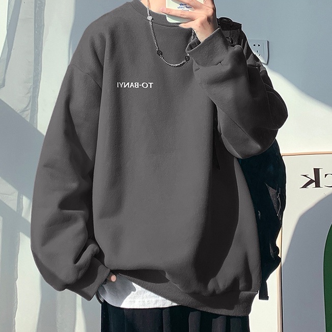 Áo sweater màu áo sweater trơn  in họa tiết áo sweater form rộng thời trang áo nỉ sweater nữ Hàn Quốc trẻ trung áo len nam nữ