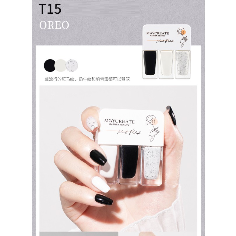 Set 3 chai sơn móng tay Maycreate Nail Polish 4g*3