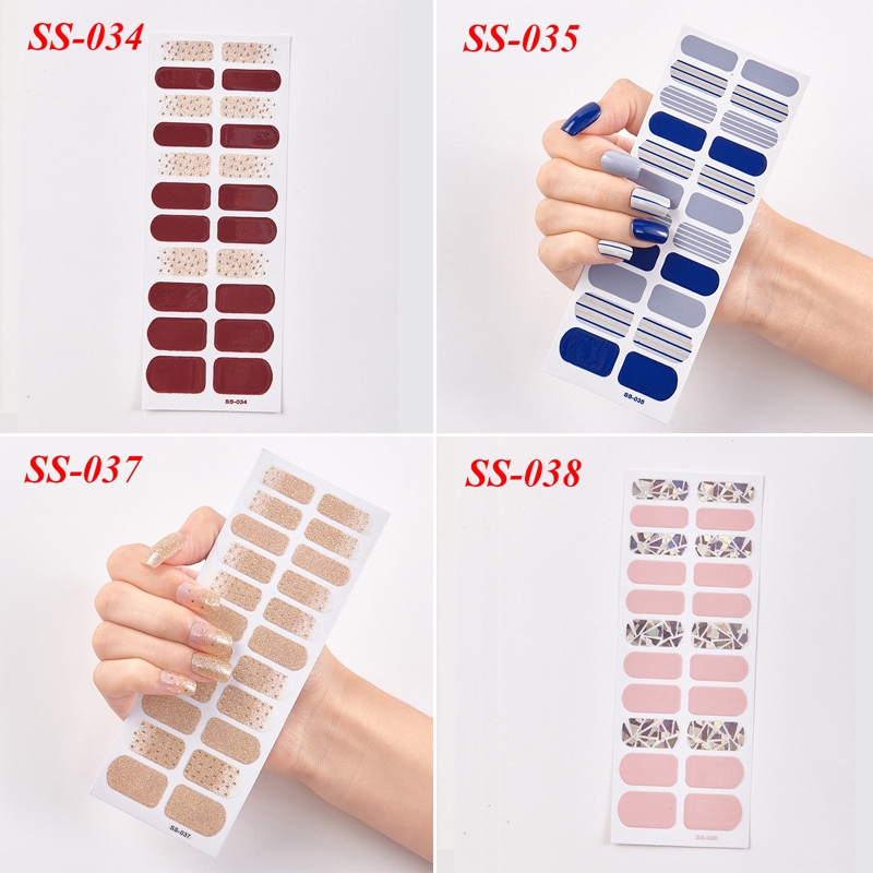 Set 22 miếng dán trang trí móng tay nhãn dán 3d Ss021-038 DIY