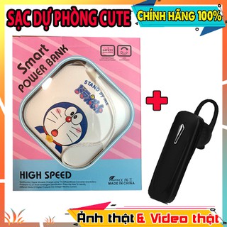 SẠC DỰ PHÒNG HÌNH THÚ SIÊU XINH + TẶNG KÈM TAI NGHE BLUETOOTH HEADSET | ẢNH THẬT VÀ VIDEO THẬT SHOP TỰ QUAY