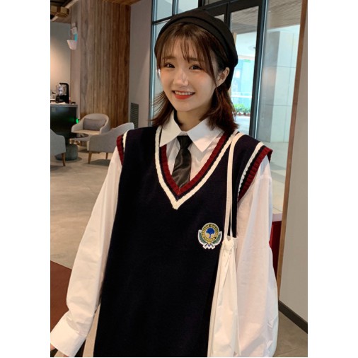 Áo gile nữ vải len ulzzang học sinh sinh viên, ao thu đông nữ 2020 | BigBuy360 - bigbuy360.vn