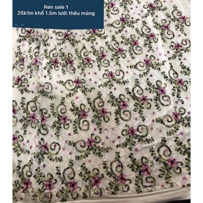 Vải Ren hoa  , ren chun, ren đính hạt siêu đanh đẹp May váy - May áo dài rất hợp