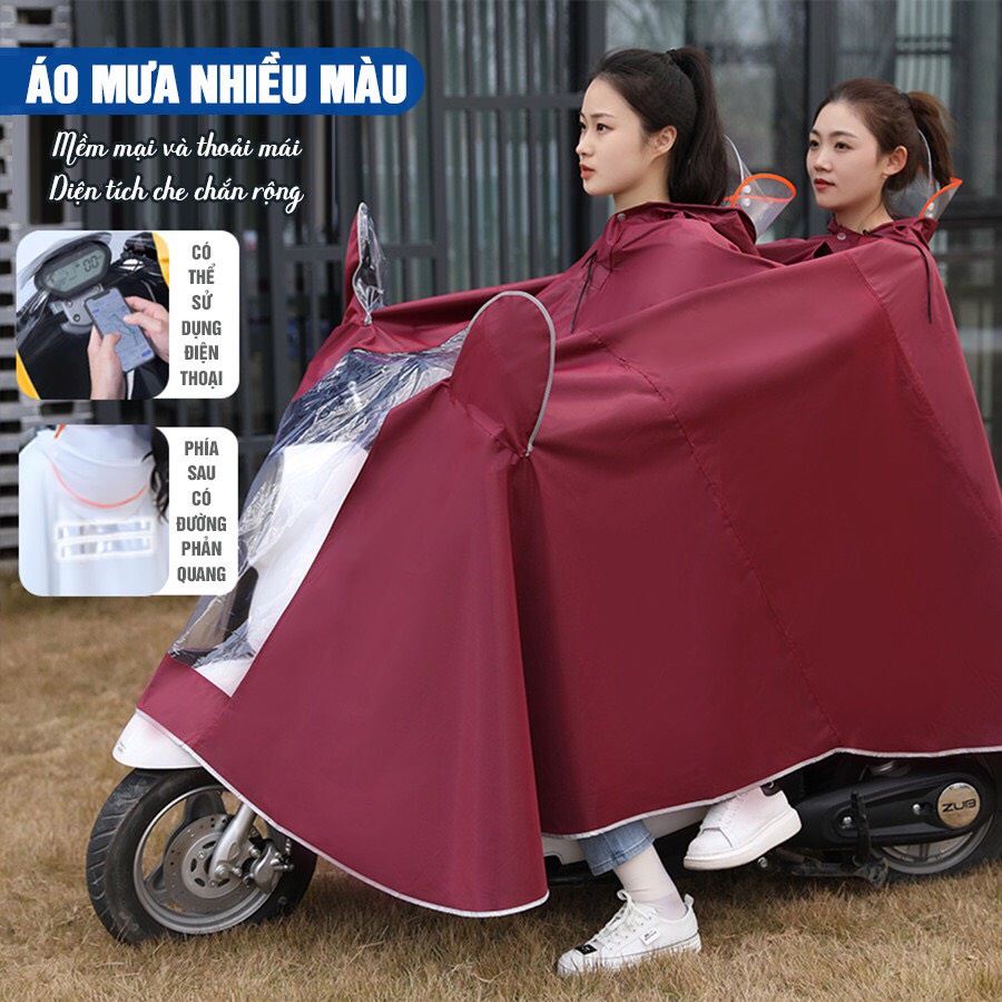 Áo mưa trùm có ship hỏa tốc, dày dặn cỡ lớn bảo vệ toàn diện cho nam và nữ khi lái xe máy, loại xịn