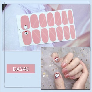 Set 14 Sticker Dán Móng, Nhãn Dán Móng Tông Hồng 💖💖💖