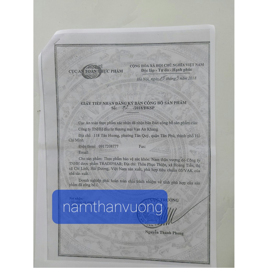 Tăng Cường Sinh lý NAM THẬN VƯƠNG chai 30 viên