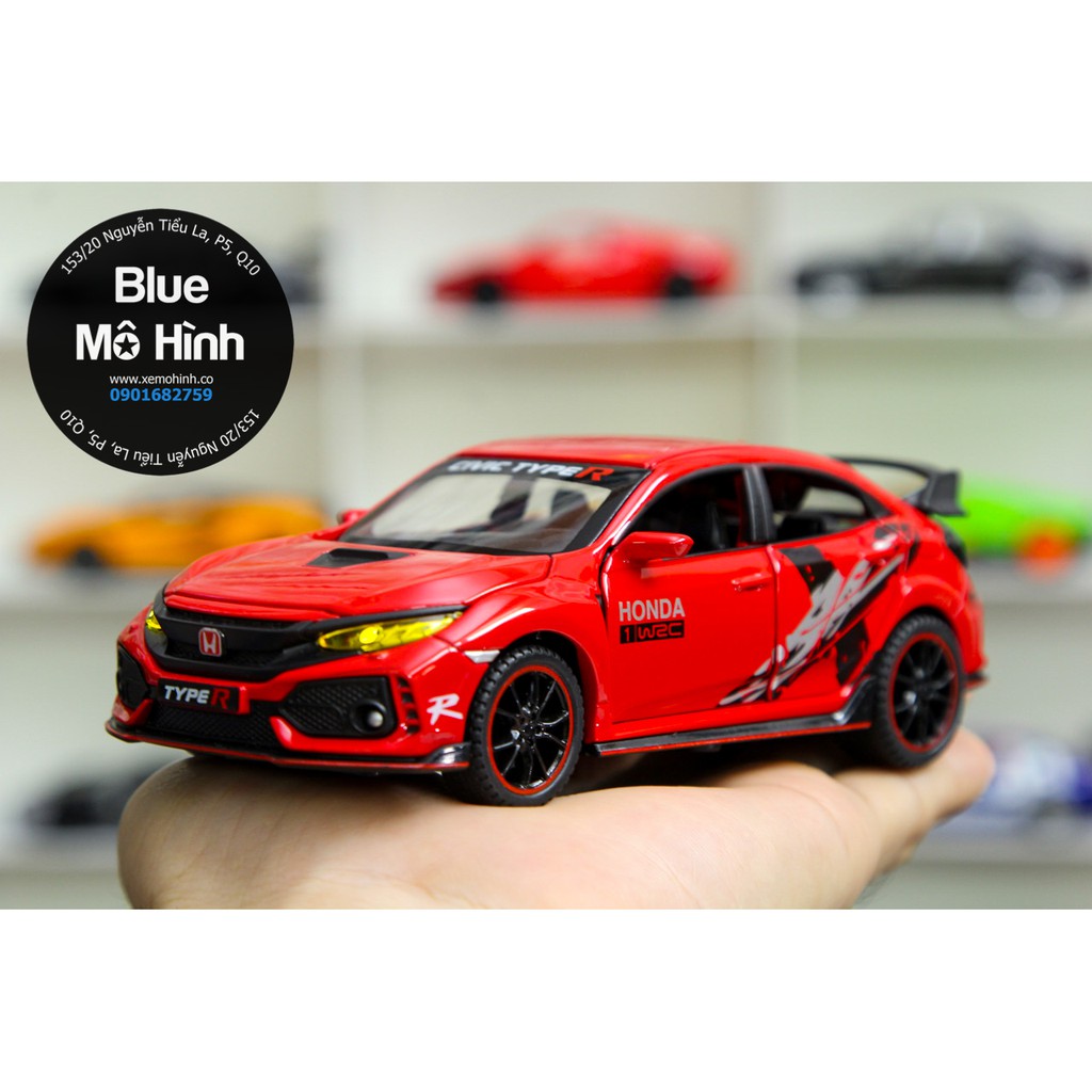 Xe mô hình Honda Civic Type R mở hết cửa tuyệt đẹp 1:32