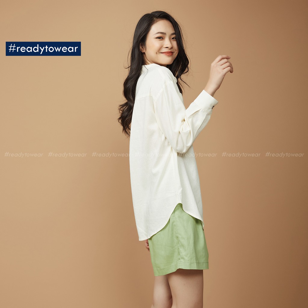 Sơ mi nữ form rộng oversize tay dài đi làm đi chơi có 1 túi ngực vải đũi - linen shirt SM02 | BigBuy360 - bigbuy360.vn