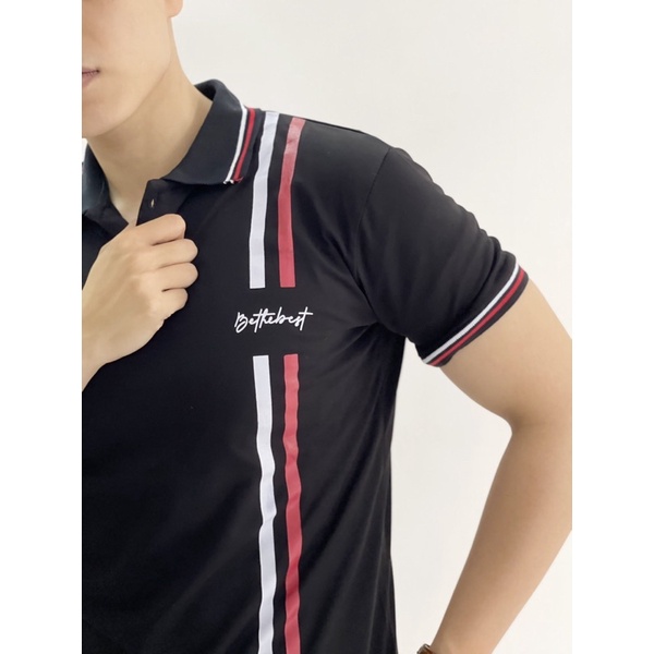 Áo Polo nam cổ bẻ tay ngắn phối logo thêu LV form ôm dáng chuẩn chất vải thun lạnh cotton thoáng mát | BigBuy360 - bigbuy360.vn