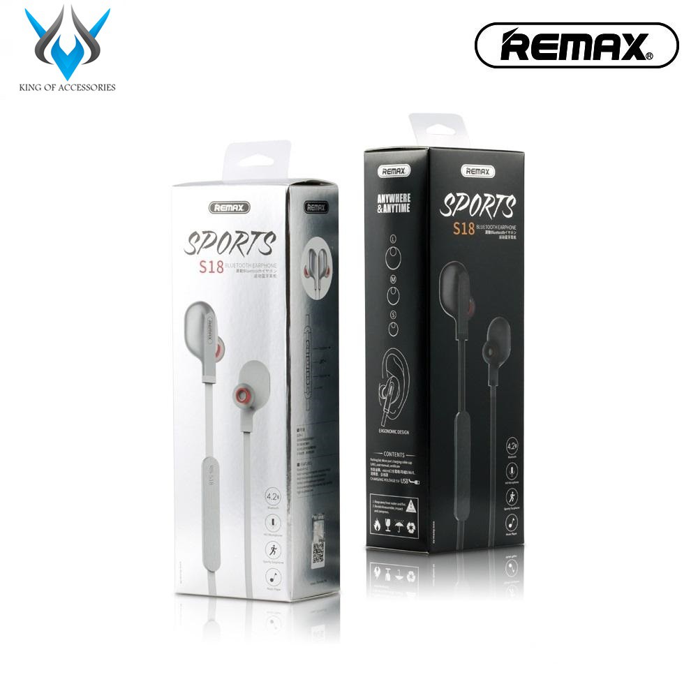 [Mã ELFLASH5 giảm 20K đơn 50K] Tai nghe bluetooth thể thao Remax RB-S18 V4.2