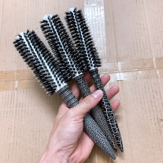 Lược sấy tạo kiểu tóc xoăn cán gỗ phủ ceramic cao cấp