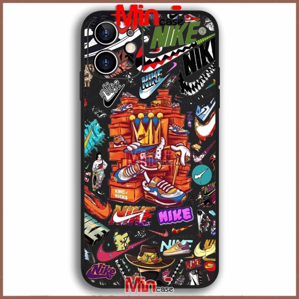 Ốp lưng iPhone Nike cạnh viền vuông silicon mềm dẻo bảo vệ camera cho iphone 6/6s/7/8/X/XS/11/12/13 Pro Plus Max
