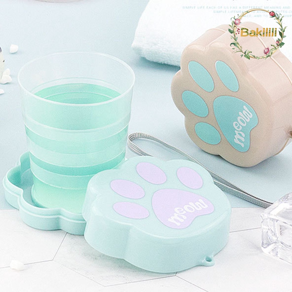 Cốc Uống Nước Bằng Nhựa Thiết Kế Nhỏ Nhắn Dễ Thương Có Thể Gấp Gọn Tiện Dụng Mang Theo Du Lịch