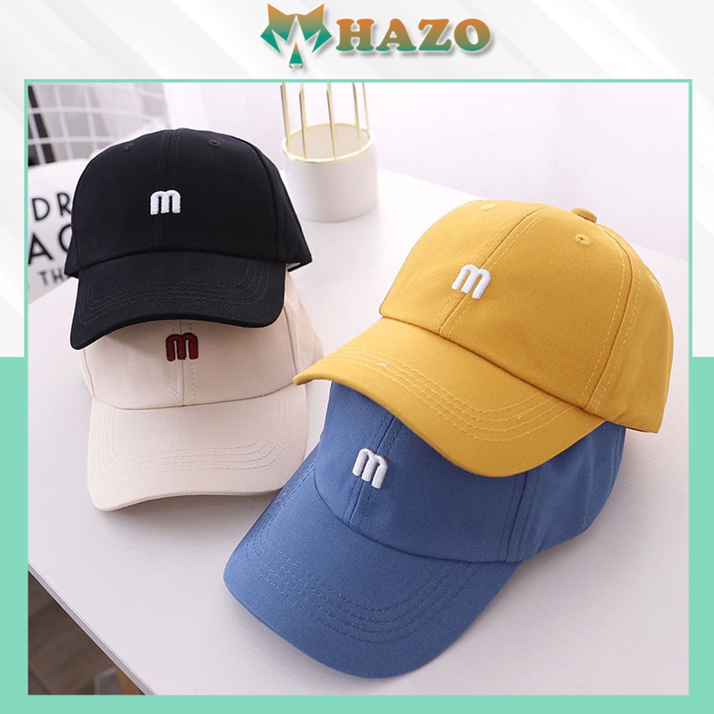 Mũ Lưỡi Trai Nón Kết Thêu Chữ M 345 Phong Cách Ulzzang Form Unisex Nam Nữ - Hazo