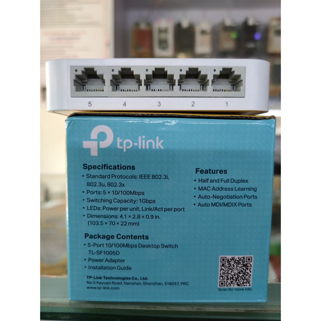 [20x15x10] Bộ Chia Cổng Mạng Switch TP-LINK TL-SF1005D/5 Port/Tiết Kiệm 60% Điện Năng (Hàng Hãng)