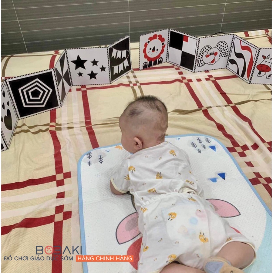 Kích thích thị giác cho trẻ sơ sinh thẻ ziczac montessori đồ chơi học liệu cho bé BOBAKI BK01