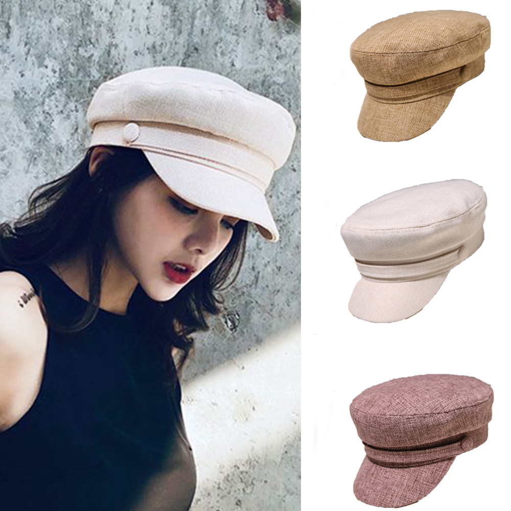  Mũ beret vải lanh cotton thời trang mùa hè cho nữ