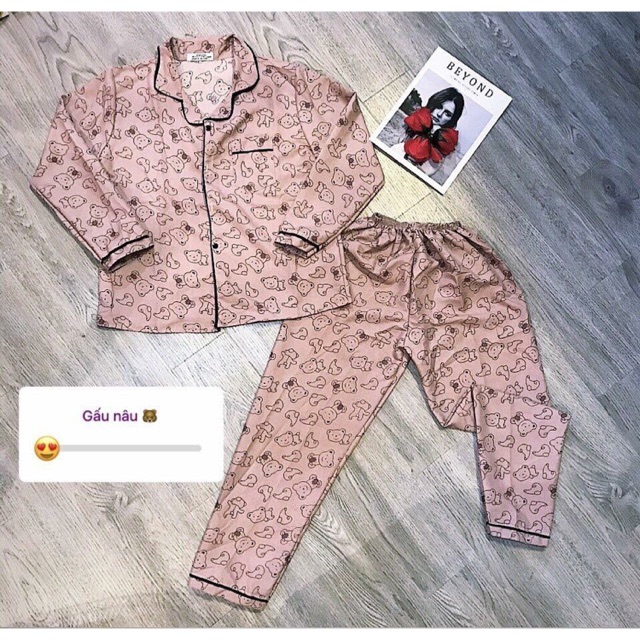 Bộ pizam gấu nâu