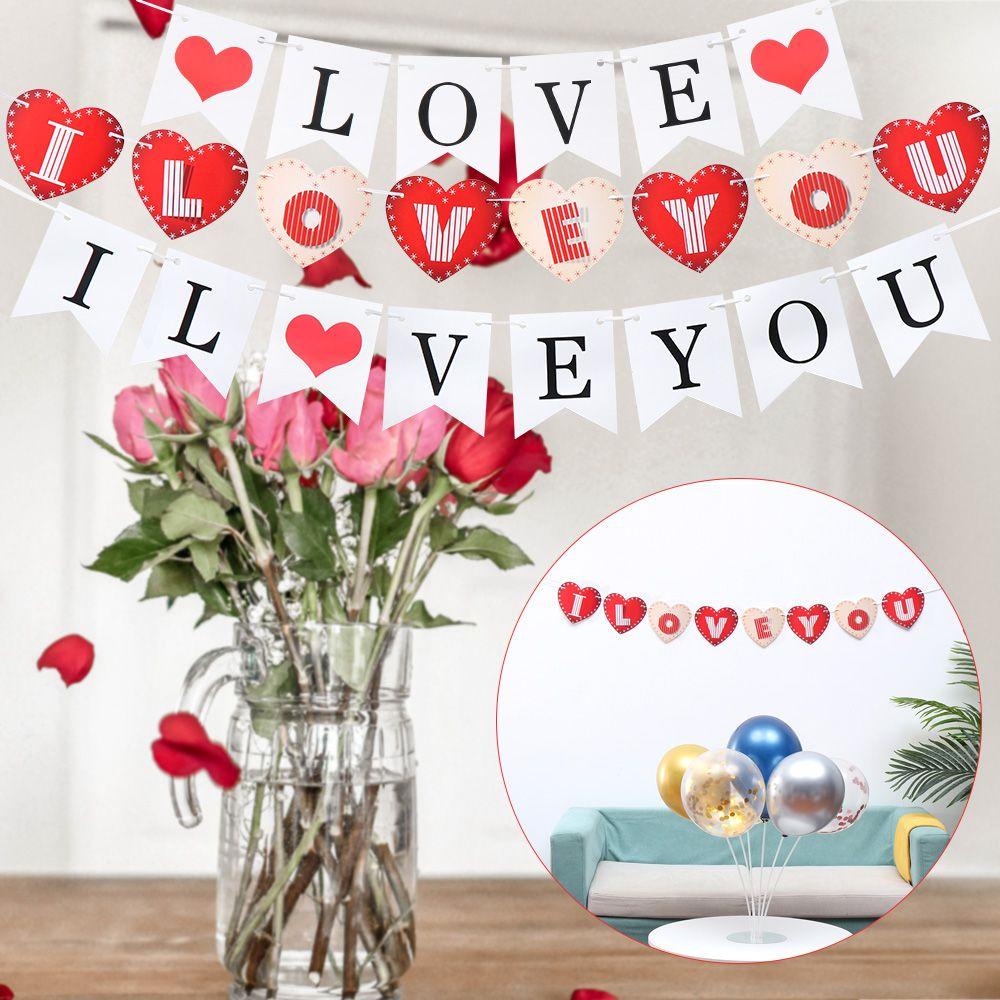 YOLA Dây Treo Trang Trí I Love You Bằng Giấy Kraft Làm Phụ Kiện Chụp Ảnh Kỷ Niệm /