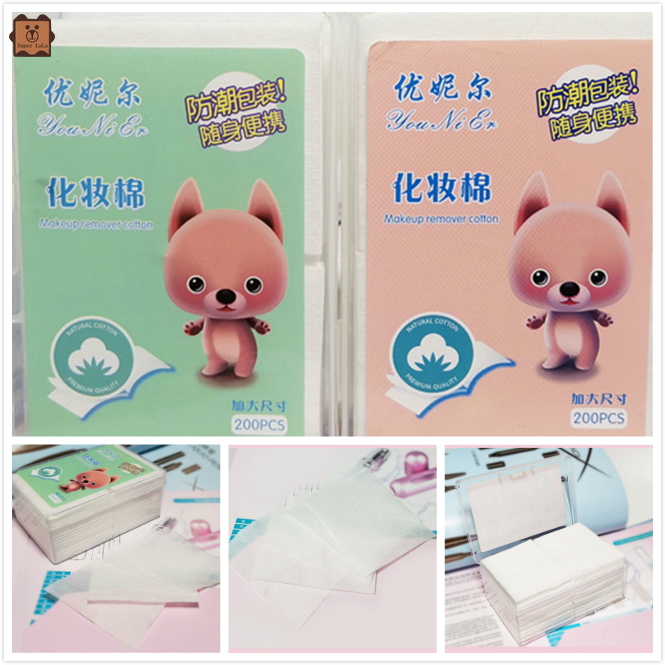 [Hàng mới về] Hộp 200 bông tẩy trang dạng nén sử dụng một lần chất liệu vải không dệt